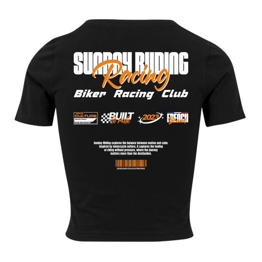 Crop Top Femme Noir SR Racing Club