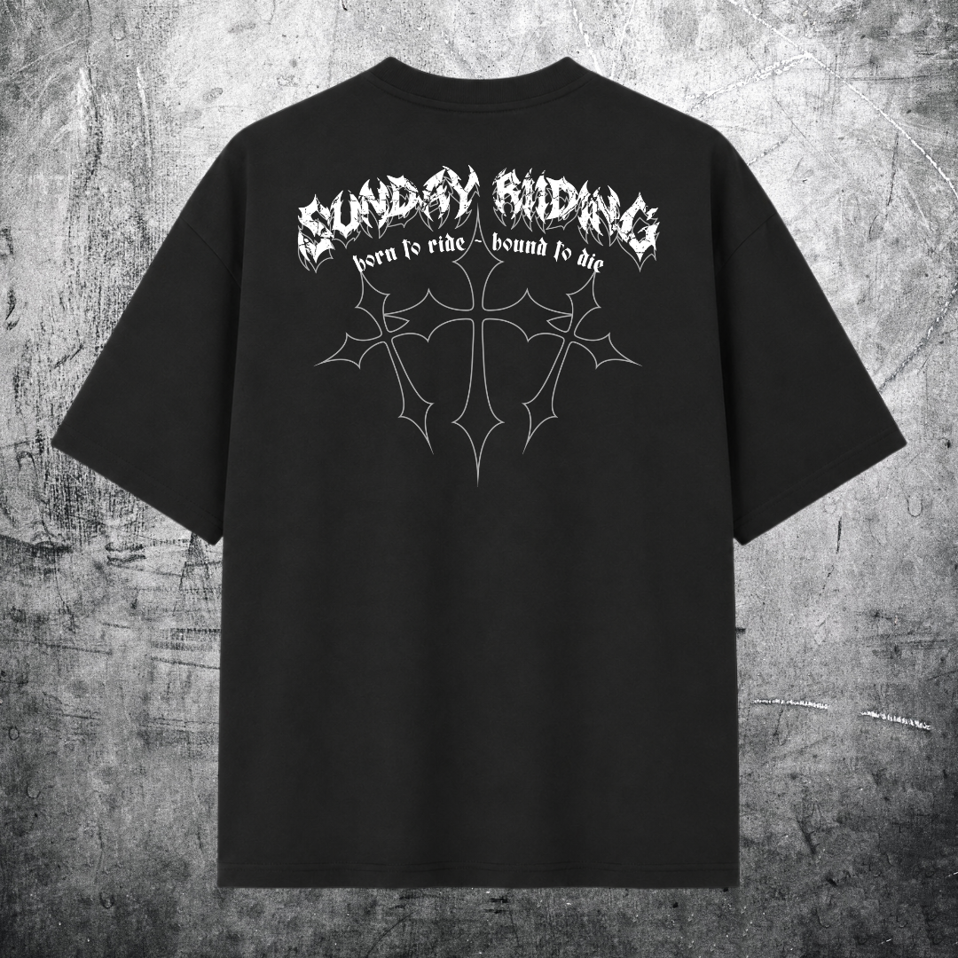 T-shirt Oversize Unisexe Grunge Biker