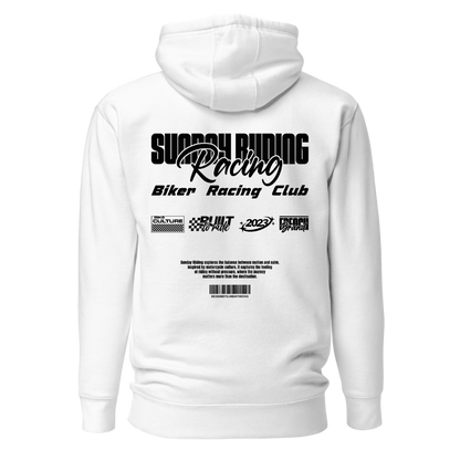 Hoodie Unisexe Blanc SR Racing Club