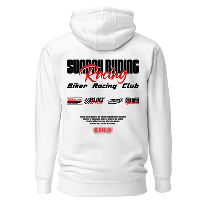 Hoodie Unisexe Blanc SR Racing Club