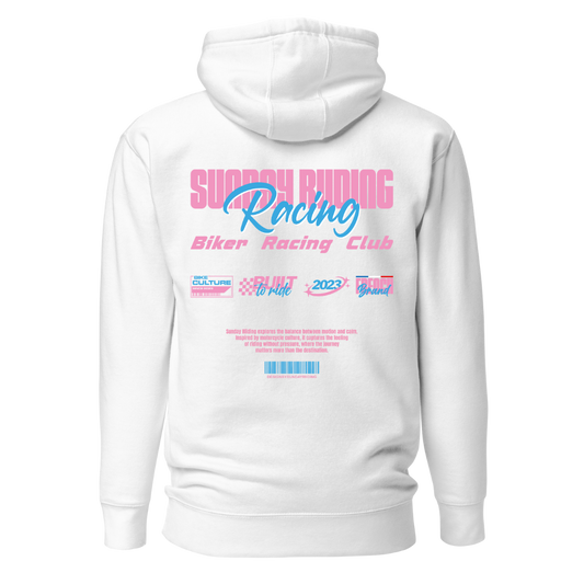 Hoodie Unisexe Blanc SR Racing Club