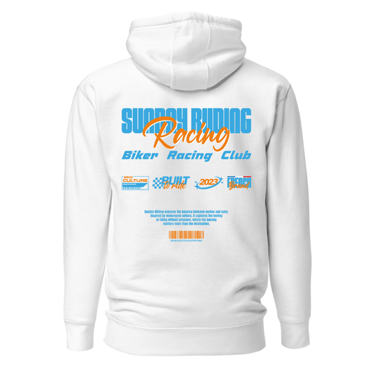 Hoodie Unisexe Blanc SR Racing Club