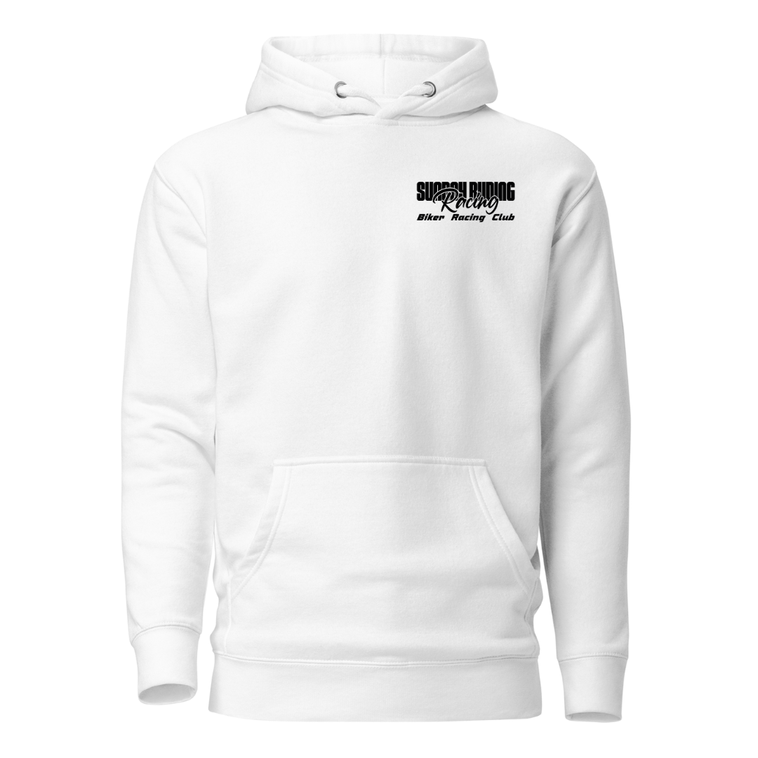 Hoodie Unisexe Blanc SR Racing Club