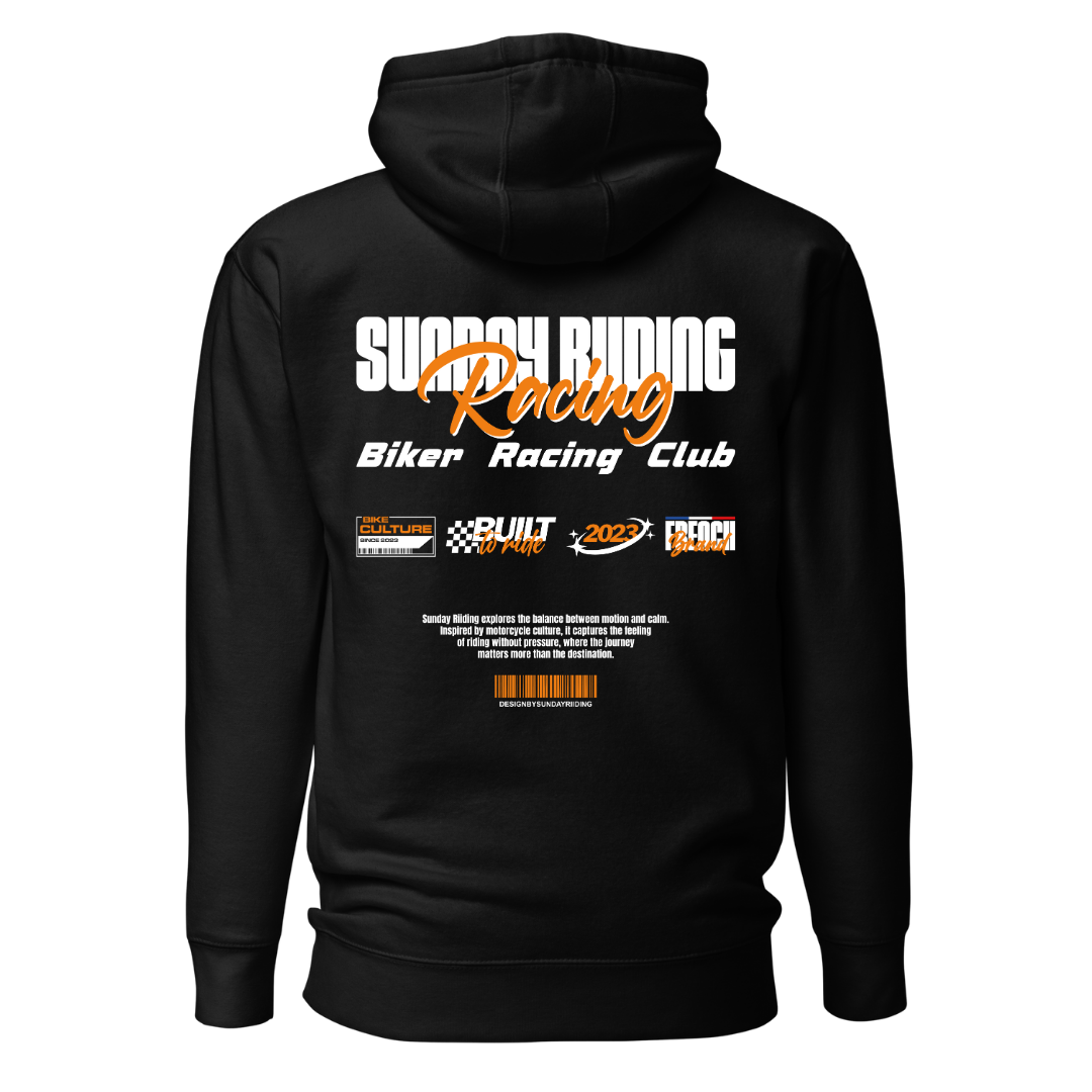 Hoodie Unisexe Noir SR Racing Club