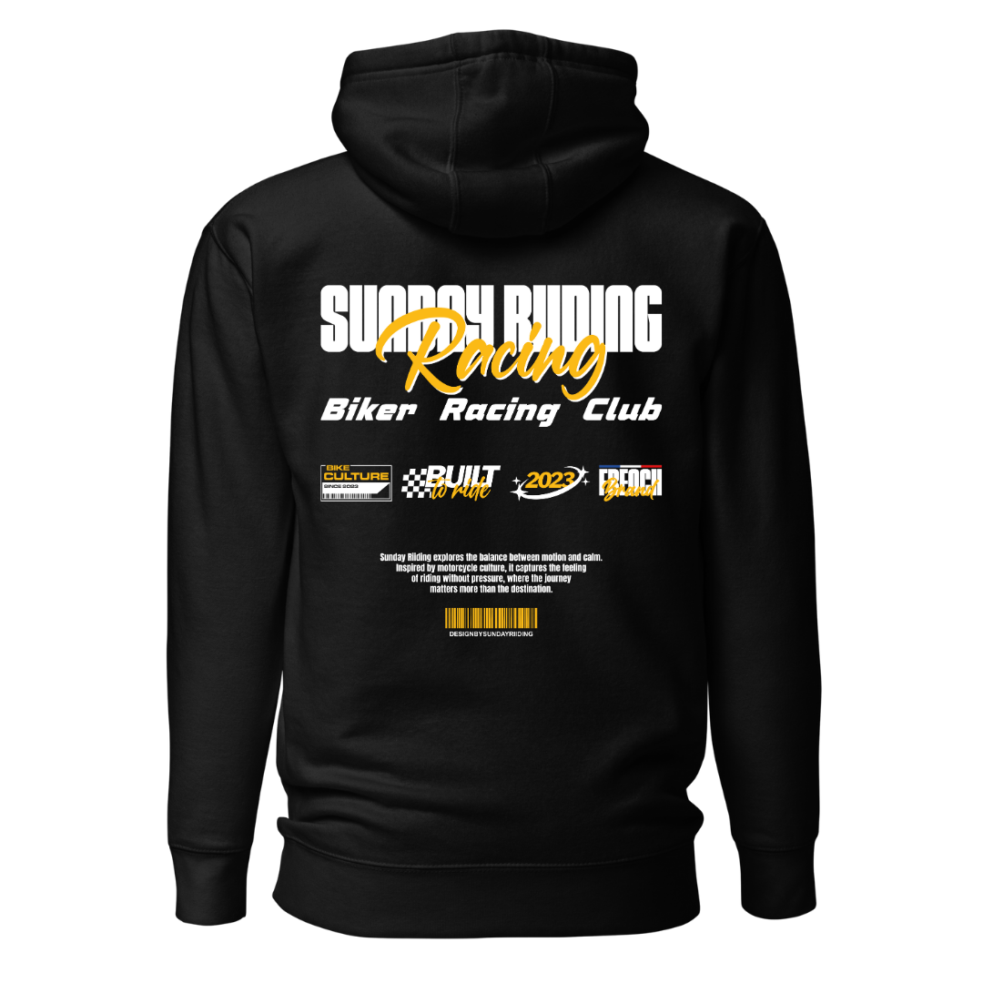 Hoodie Unisexe Noir SR Racing Club