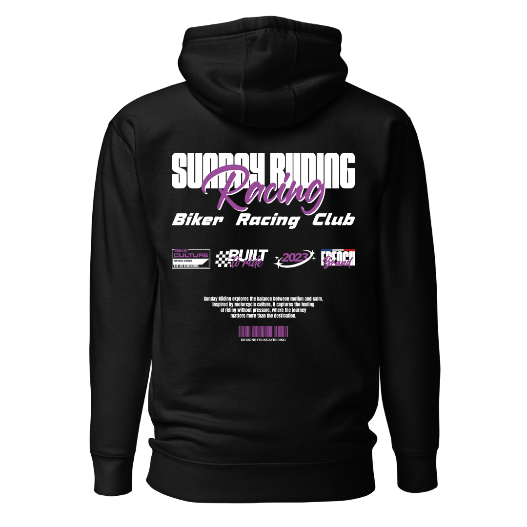 Hoodie Unisexe Noir SR Racing Club