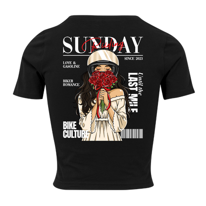 Crop Top Femme Biker Couple