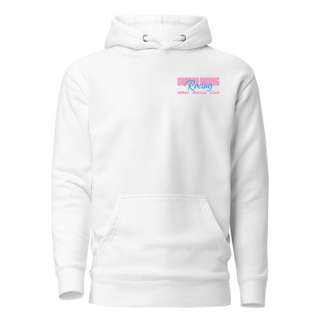 Hoodie Unisexe Blanc SR Racing Club