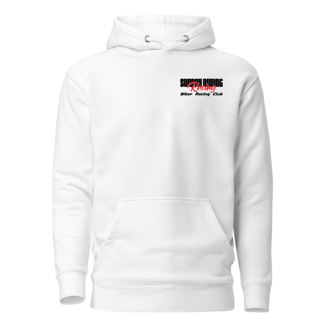 Hoodie Unisexe Blanc SR Racing Club