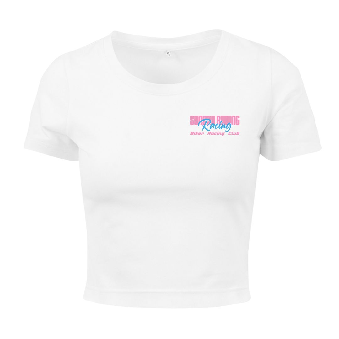 Crop Top Femme Blanc SR Racing Club