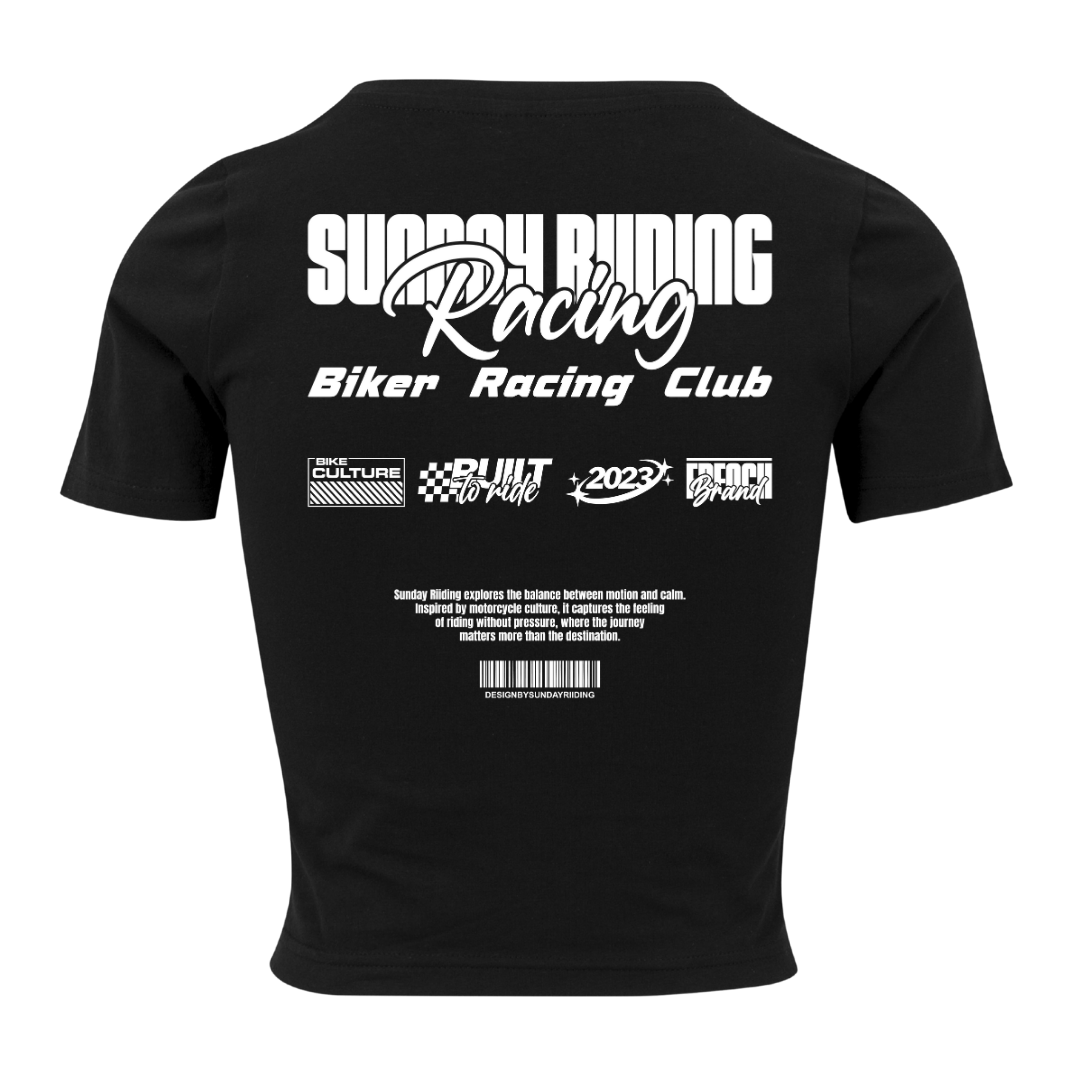 Crop Top Femme Noir SR Racing Club