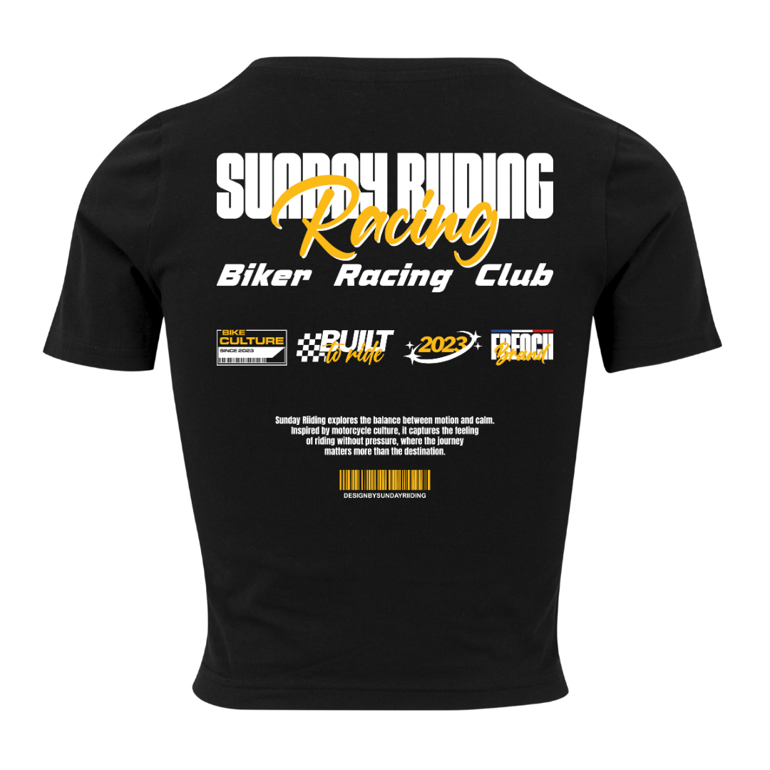 Crop Top Femme Noir SR Racing Club