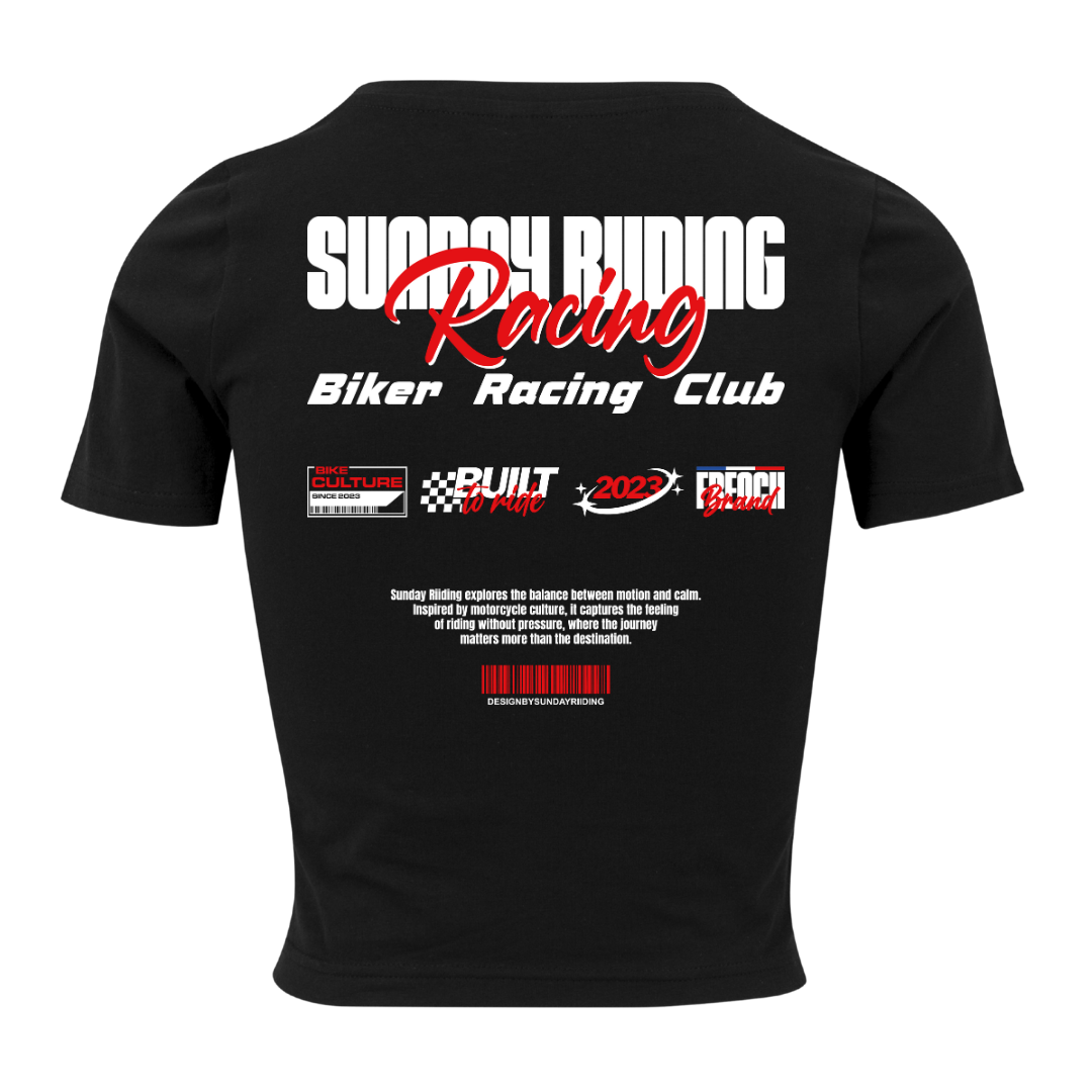 Crop Top Femme Noir SR Racing Club