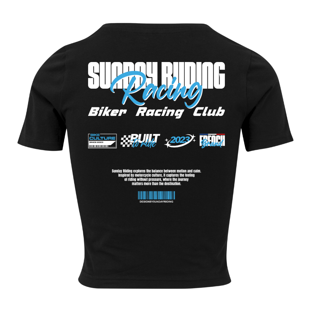 Crop Top Femme Noir SR Racing Club