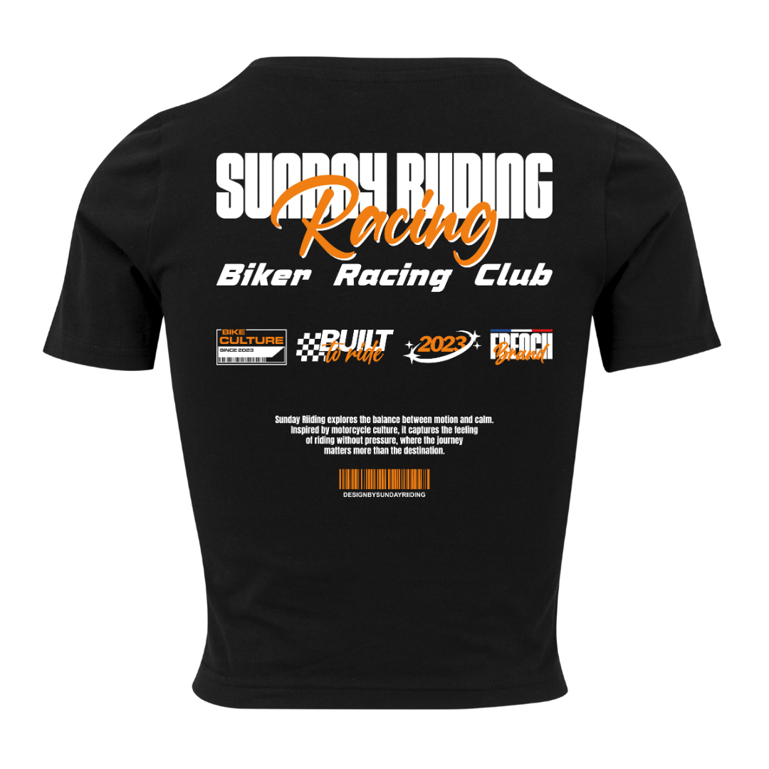 Crop Top Femme Noir SR Racing Club