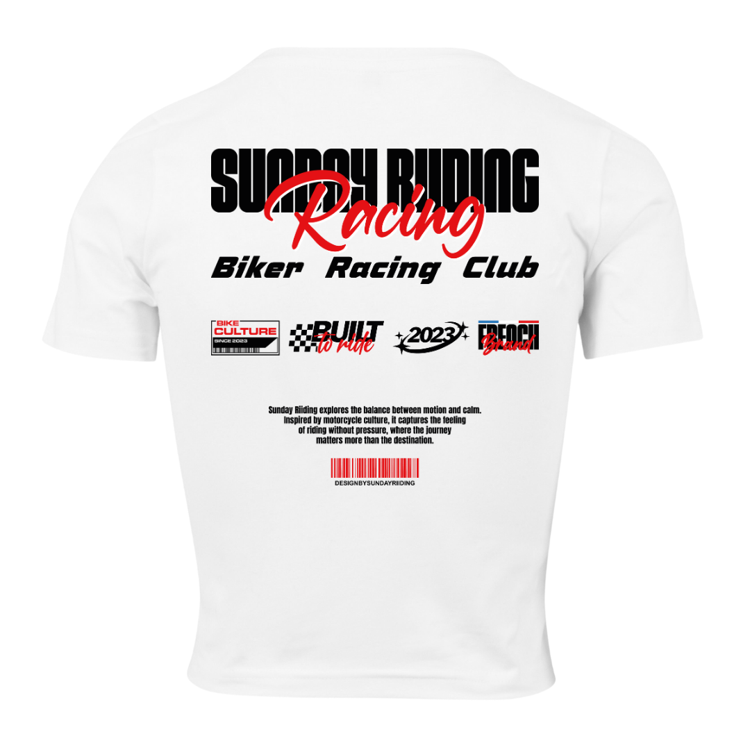 Crop Top Femme Blanc SR Racing Club