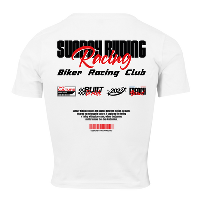 Crop Top Femme Blanc SR Racing Club