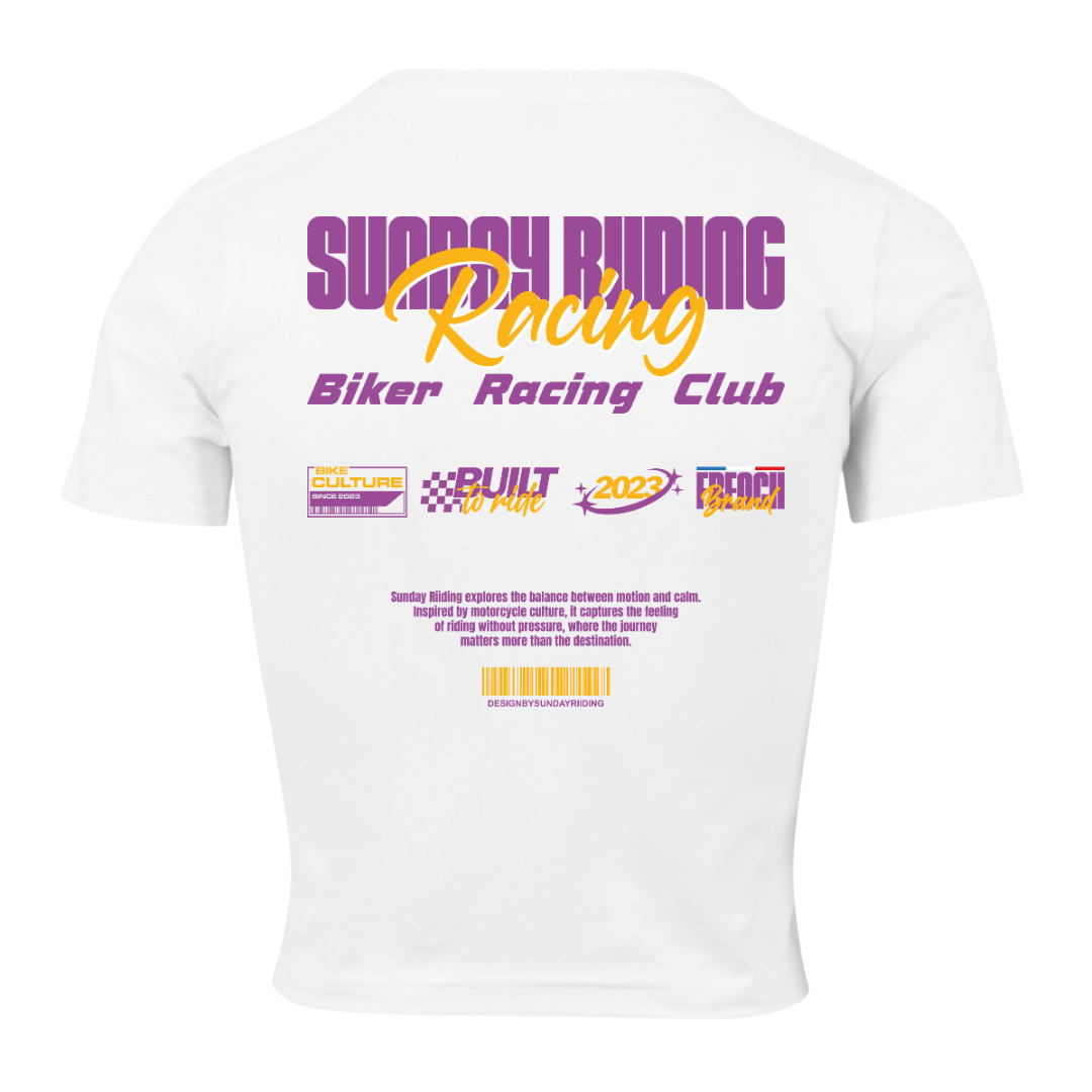 Crop Top Femme Blanc SR Racing Club
