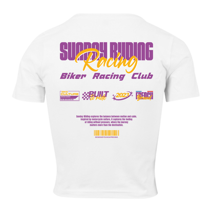 Crop Top Femme Blanc SR Racing Club