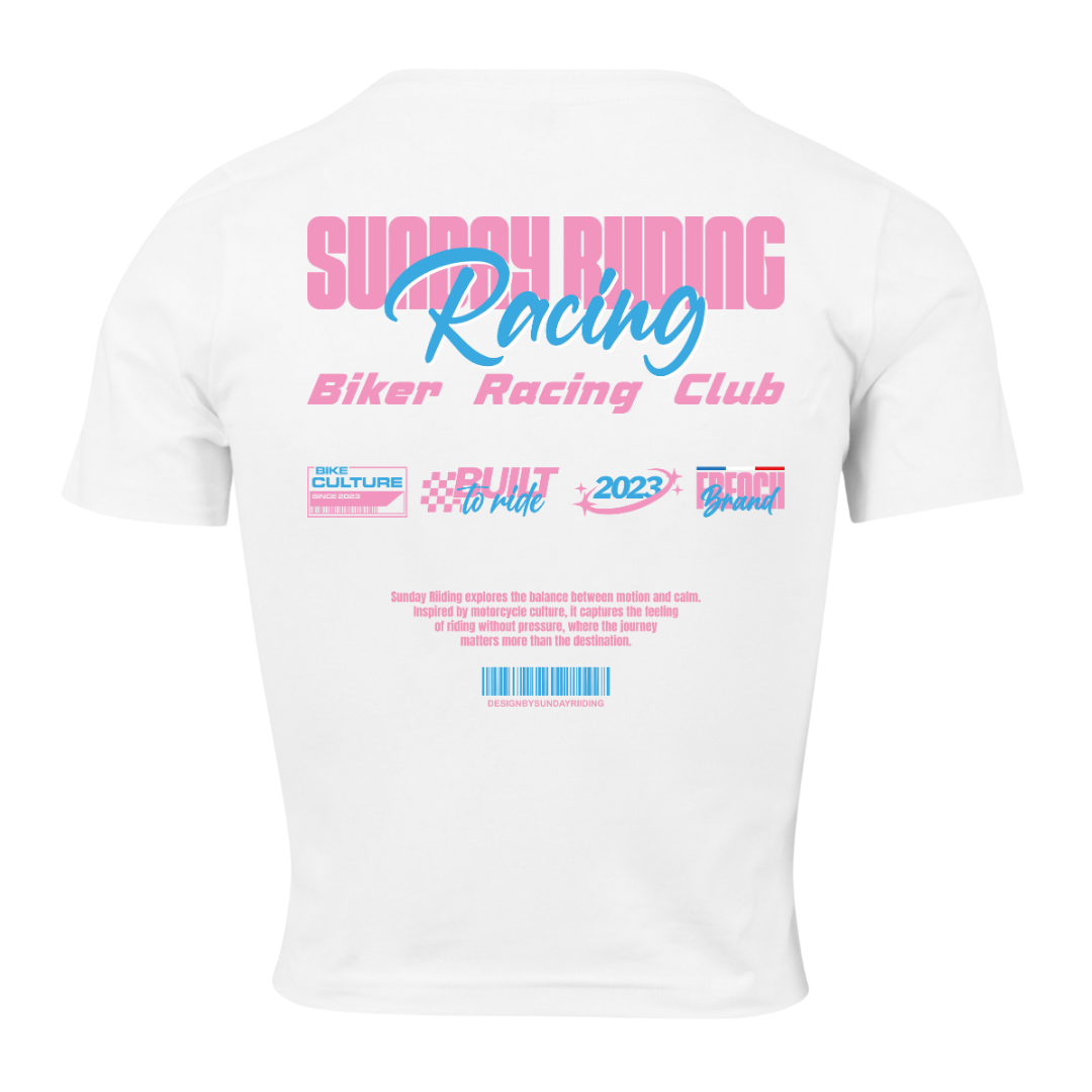 Crop Top Femme Blanc SR Racing Club