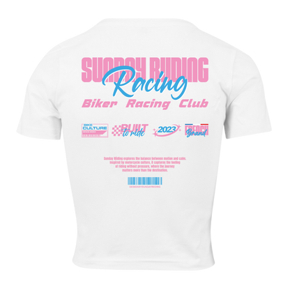 Crop Top Femme Blanc SR Racing Club