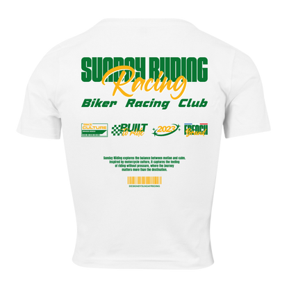 Crop Top Femme Blanc SR Racing Club