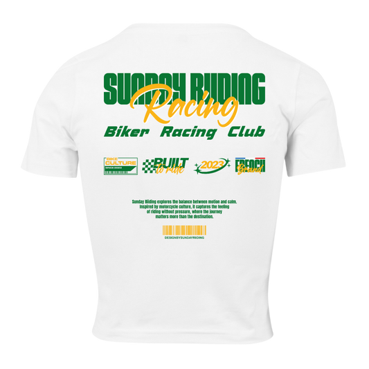 Crop Top Femme Blanc SR Racing Club