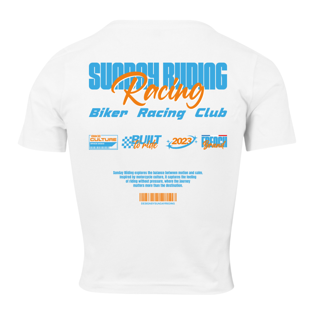 Crop Top Femme Blanc SR Racing Club