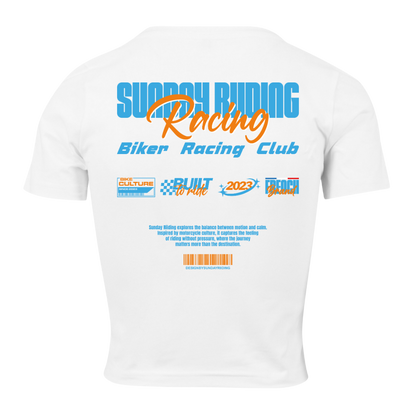 Crop Top Femme Blanc SR Racing Club
