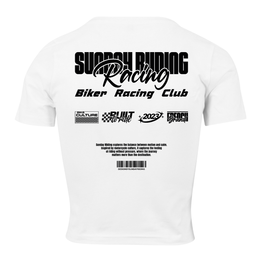 Crop Top Femme Blanc SR Racing Club