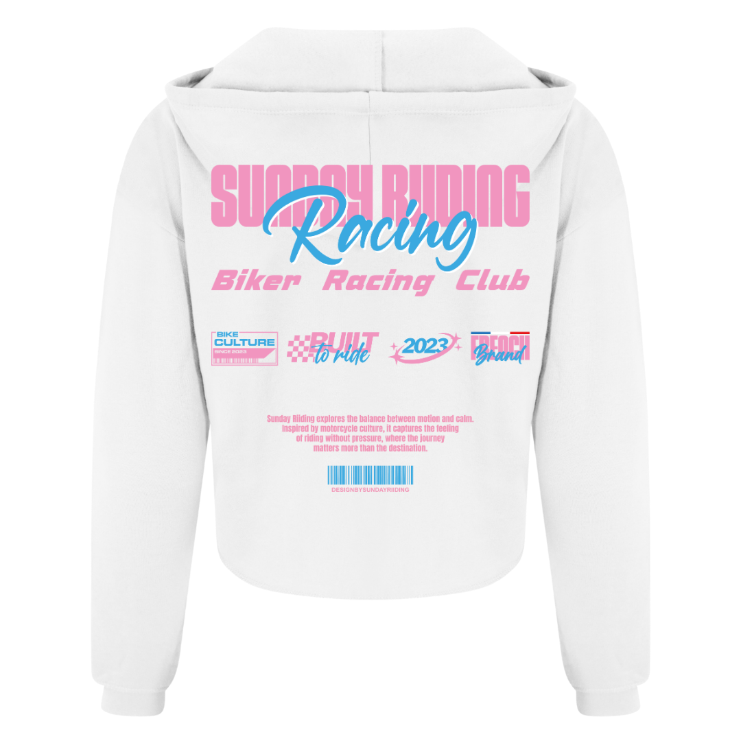 Crop Top Femme Blanc SR Racing Club